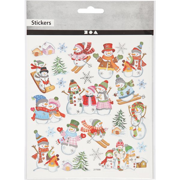 Autocollants - bonhomme de neige sur les skis Autocollants - bonhomme de neige sur les skis