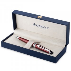 Stylo à bille Waterman Expert Rouge Foncé - Garniture Chromée - Moyen Stylo à bille Waterman Expert Rouge Foncé - Garniture Chromée - Moyen