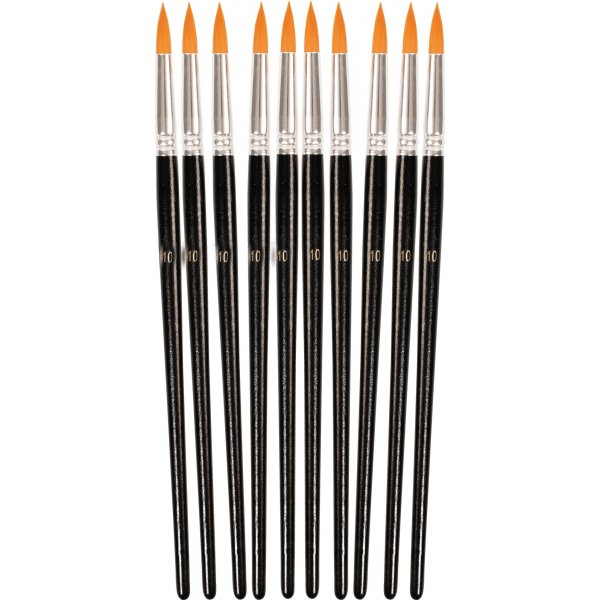 Pinceau synthtique rond no. 10 - 10 pices