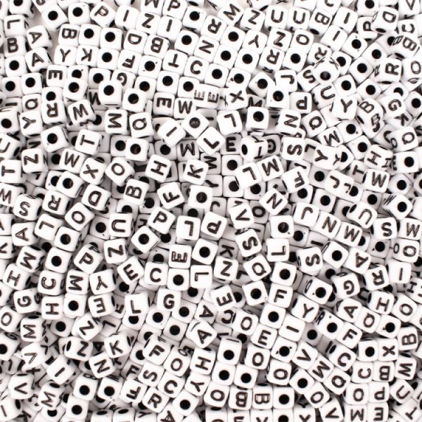 Perles lettres mini 4,5 x 4,5 mm, 1000 pces