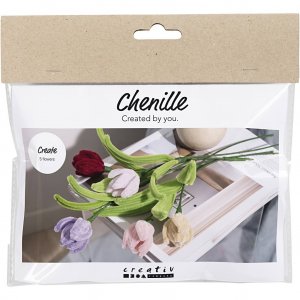 Kit de mini fleurs en cure-pipes à faire soi-même - Tulipes de couleurs assorties Kit de mini fleurs en cure-pipes à faire soi-même - Tulipes de couleurs assorties