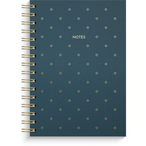 Cahier A5 � spirale, � pois fleuris, motif pointill�.