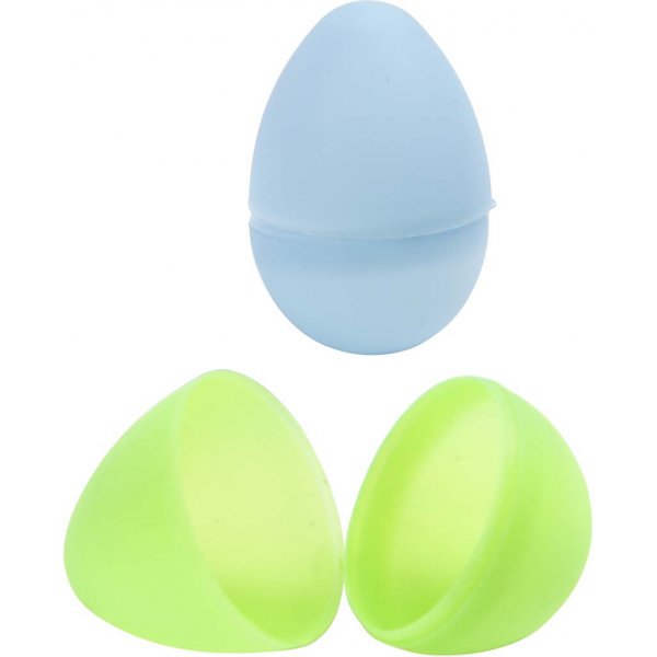 Oeufs en plastique - 2 parties - couleurs pastel - H4,5 cm - 24 pcs