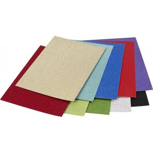 Carton pailleté - couleurs mélangées - A4 - 50 feuilles Carton pailleté - couleurs mélangées - A4 - 50 feuilles