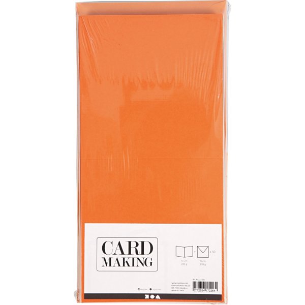 Cartes et enveloppes - couleurs mlanges 16 x 16 cm - 50 sets