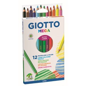 Crayons de couleur Giotto Mega - paquet de 12 Crayons de couleur Giotto Mega - paquet de 12