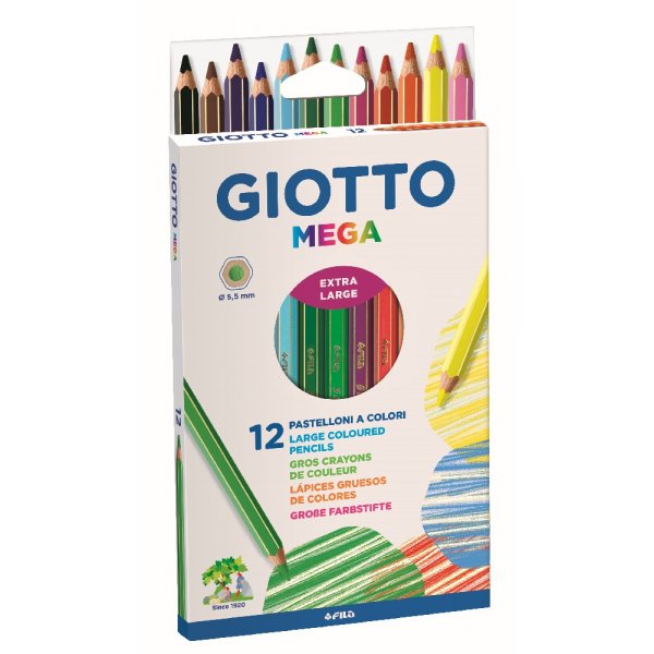 Crayons de couleur Giotto Mega - paquet de 12