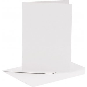 Cartes et enveloppes - blanc - 11,5 x 16,5 cm - 6 sets Cartes et enveloppes - blanc - 11,5 x 16,5 cm - 6 sets