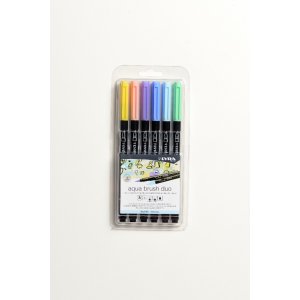Stylos aquarelle Aqua Brush Duo 6-pack - Tons Pastel Stylos aquarelle Aqua Brush Duo 6-pack - Tons Pastel