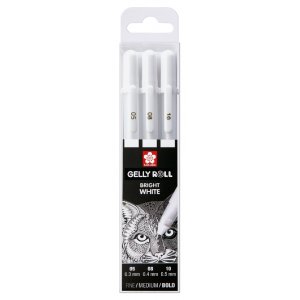 Stylos gel Sakura Gelly Roll - 3 stylos (Blanc 50,08,10) Stylos gel Sakura Gelly Roll - 3 stylos (Blanc 50,08,10)