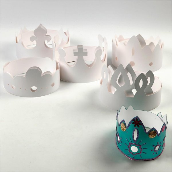 Couronnes en carton - blanches - 50 pcs Couronnes en carton - blanches - 50 pcs