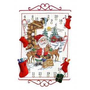 Kit de broderie Calendrier - Père Noël avec ses amis Kit de broderie Calendrier - Père Noël avec ses amis
