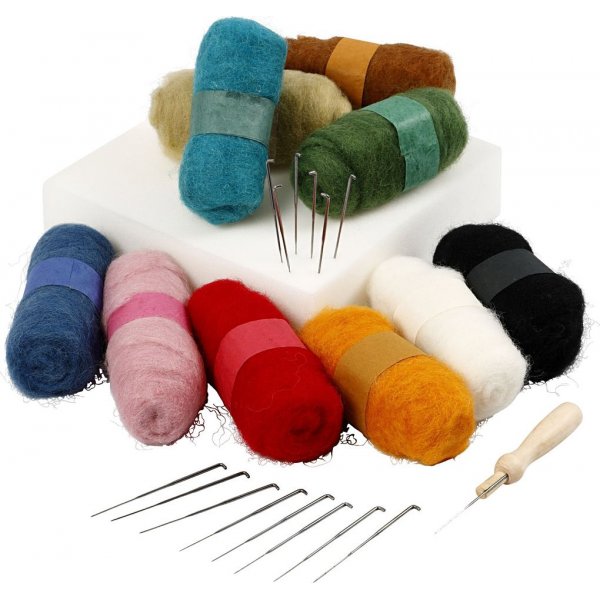 Feutrage  l'aiguille - set de dmarrage - couleurs mlanges