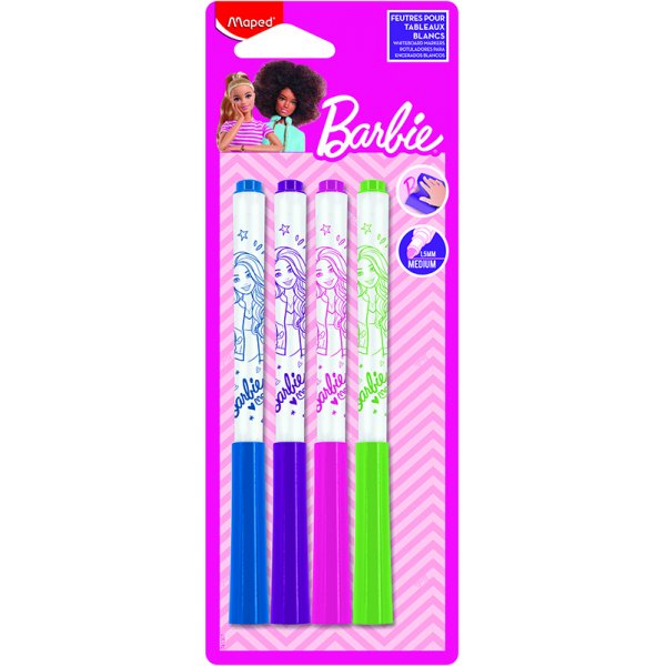 Set de stylos pour tableau blanc - Maped - Barbie design 4-pack