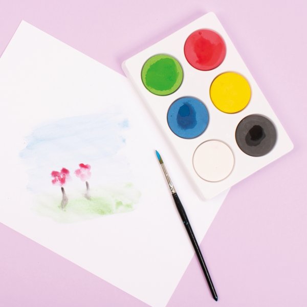 Palette de couleurs pour ø44mm - 6 compartiments - 6 pcs Palette de couleurs pour ø44mm - 6 compartiments - 6 pcs