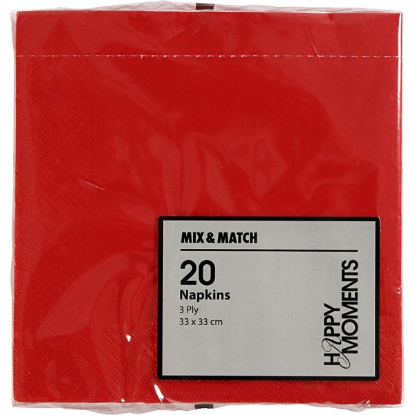 Serviettes - rouge - 20 pcs