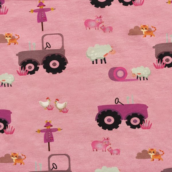 Jersey à motifs 145 cm - Paysan - Rose Jersey à motifs 145 cm - Paysan - Rose