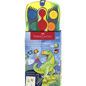 Set de couleurs - Faber-Castell - Boîte de peinture connecteur - Dinosaure - 12 couleurs Set de couleurs - Faber-Castell - Boîte de peinture connecteur - Dinosaure - 12 couleurs