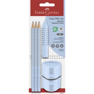 Coffret stylos - Faber-Castell - Grip 2001 - Bleu ciel Coffret stylos - Faber-Castell - Grip 2001 - Bleu ciel