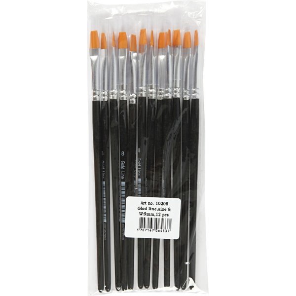 Pinceaux Gold Line - non. 8 - assiette - 12 pièces Pinceaux Gold Line - non. 8 - assiette - 12 pièces