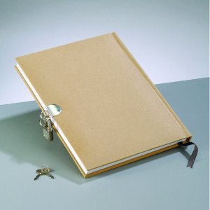 Agenda 21 x 16 cm - marron 70 feuilles avec serrure Agenda 21 x 16 cm - marron 70 feuilles avec serrure