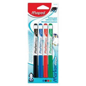 Set de stylos pour tableau blanc - Maped - pack de 4 Set de stylos pour tableau blanc - Maped - pack de 4