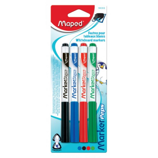 Set de stylos pour tableau blanc - Maped - pack de 4