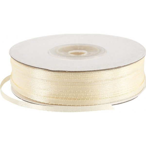 Ruban satin - blanc cass - B3 mm - 100 m