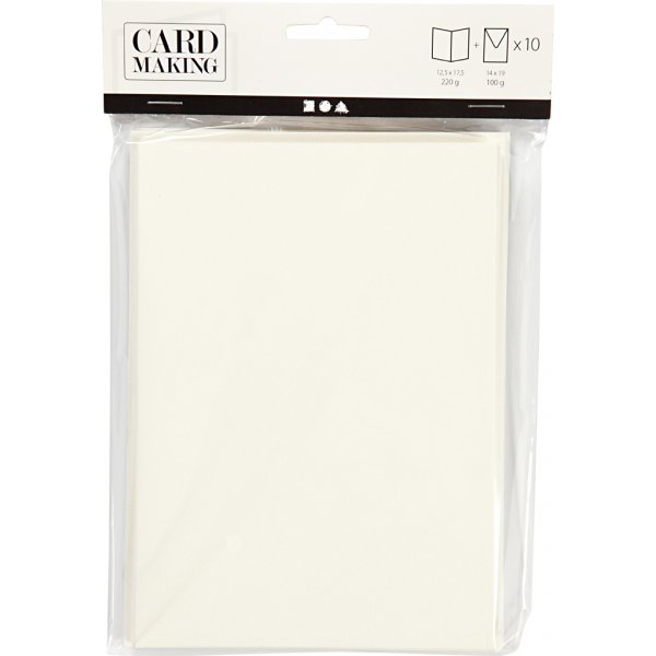Carte postale avec enveloppe - blanc cassé - 12,5 x 17,5 cm - 10 pcs Carte postale avec enveloppe - blanc cassé - 12,5 x 17,5 cm - 10 pcs
