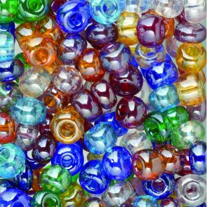 Perles de rocaille mélange 6 mm - couleurs mélangées - transparent, lustre Perles de rocaille mélange 6 mm - couleurs mélangées - transparent, lustre