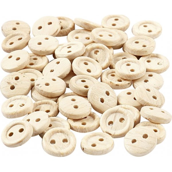Boutons en bois 8 mm - 50 pcs