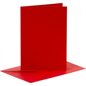 Cartes et enveloppes - rouge - 11,5 x 16,5 cm - 6 sets Cartes et enveloppes - rouge - 11,5 x 16,5 cm - 6 sets