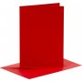 Cartes et enveloppes - rouge - 11,5 x 16,5 cm - 6 sets
