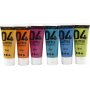 Peinture scolaire - Acrylique - Paillettes - couleurs mlanges - 6 x 20 ml