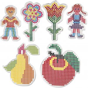 Assiettes perles - fleur - fille - garçon - pomme et poire - 6 pcs Assiettes perles - fleur - fille - garçon - pomme et poire - 6 pcs
