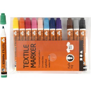 Stylos textiles - couleurs mélangées - 12 pcs Stylos textiles - couleurs mélangées - 12 pcs