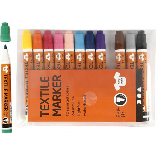 Stylos textiles - couleurs mlanges - 12 pcs