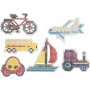 Assiettes perles - voiture - avion - bateau - tracteur - bus et vlo - 6 pcs