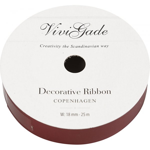 Ruban cadeau - rouge - mat - 25 m