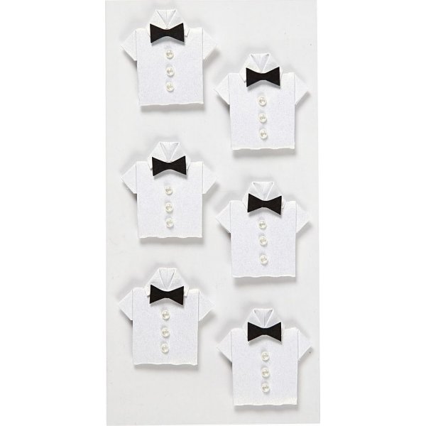 Autocollants - blanc - chemise - 6 pcs