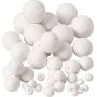 Boules de flirt - blanches - diffrentes tailles - 42 pcs