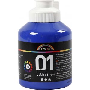 Peinture scolaire - Acrylique - bleu - brillante - 500 ml Peinture scolaire - Acrylique - bleu - brillante - 500 ml