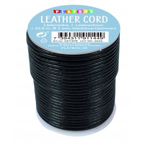 Cordon en cuir 22,5 m noir Cordon en cuir 22,5 m noir