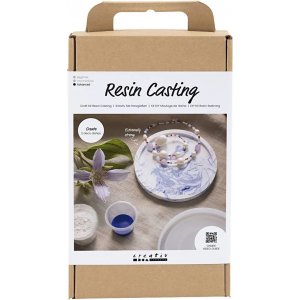 Kit DIY Moulage en résine, Plateau rond avec marbrure Kit DIY Moulage en résine, Plateau rond avec marbrure