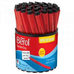 Stylo fibre Berol - Stylo d'écriture manuscrite - Forme triangulaire - Noir Stylo fibre Berol - Stylo d'écriture manuscrite - Forme triangulaire - Noir