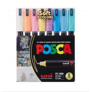 Uni Posca PC-1MR - 8 couleurs douces Uni Posca PC-1MR - 8 couleurs douces