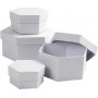 Botes hexagonales - blanches - 4 pcs