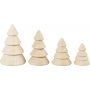 Sapins de Nol en bois - 4 pcs