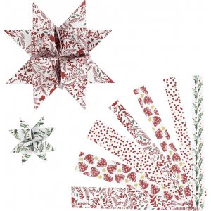 Bandes étoiles - rouge - blanc - Ø6,5+11,5 cm, 48 bandes Bandes étoiles - rouge - blanc - Ø6,5+11,5 cm, 48 bandes