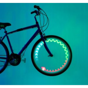 �clairage LED pour rayons de v�lo, 12 motifs multicolores - fonctionne sur piles